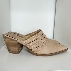 MI.IM Woven Mule Booties Womens Size 10 Leather Pointed Toe Boho Coastal Cowgirl